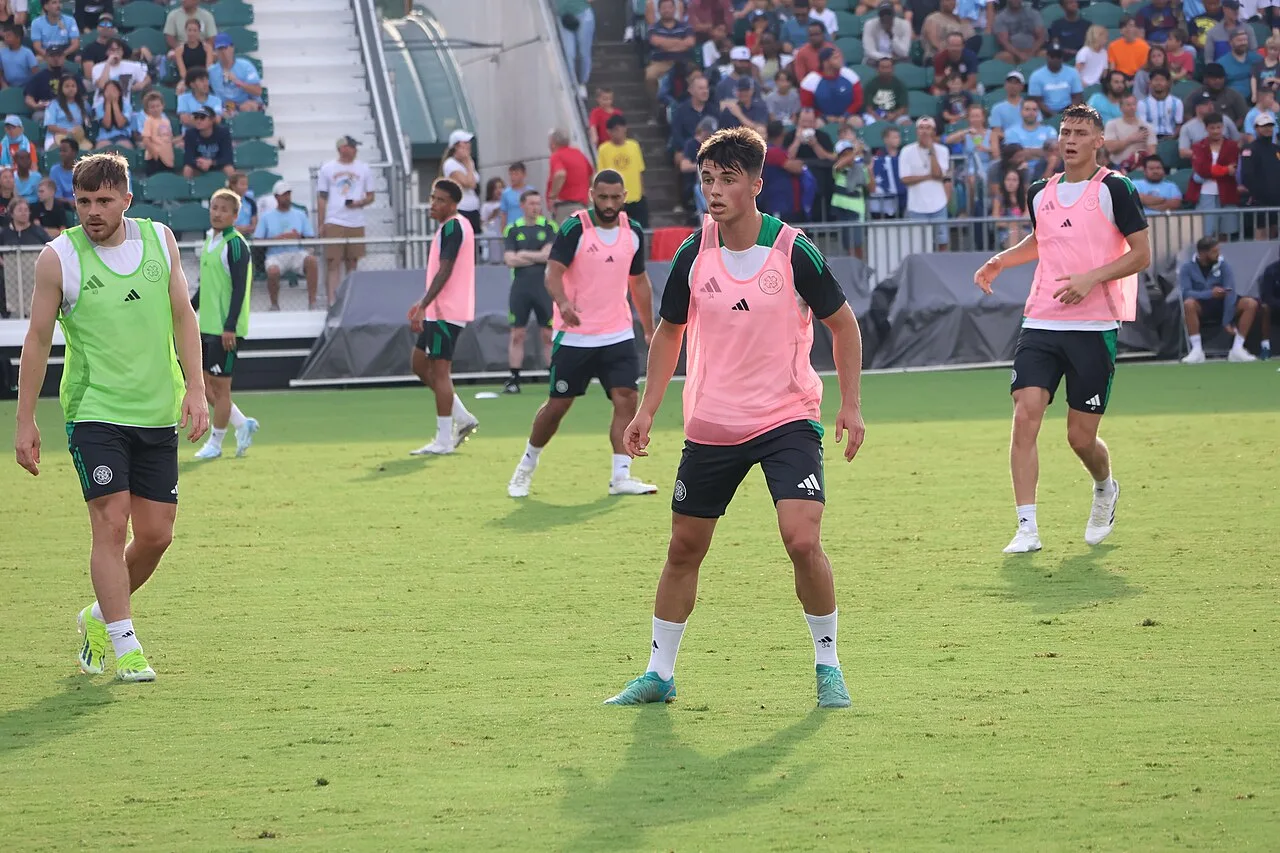 Celtic players at an open practice in Cary, North Carolina, 2024.